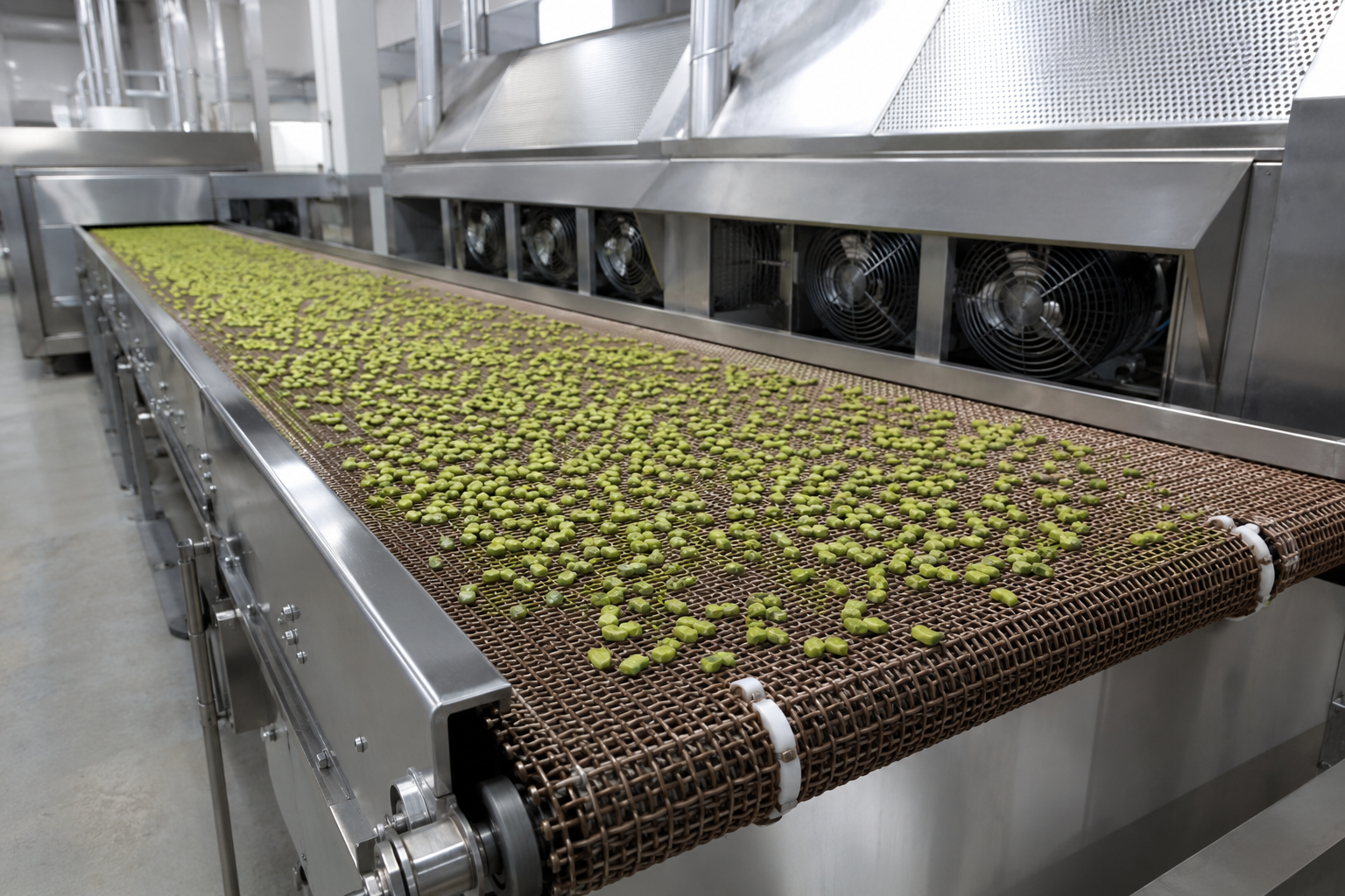 Drying, cooling, heating and freezing processes requiring airflow or drainage